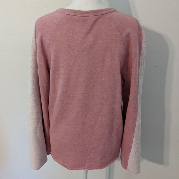 a.n.a Pink Sweatshirt Size Small NWT Distressed Pink Sweatshirt with Raw Edges - Picture 6 of 10